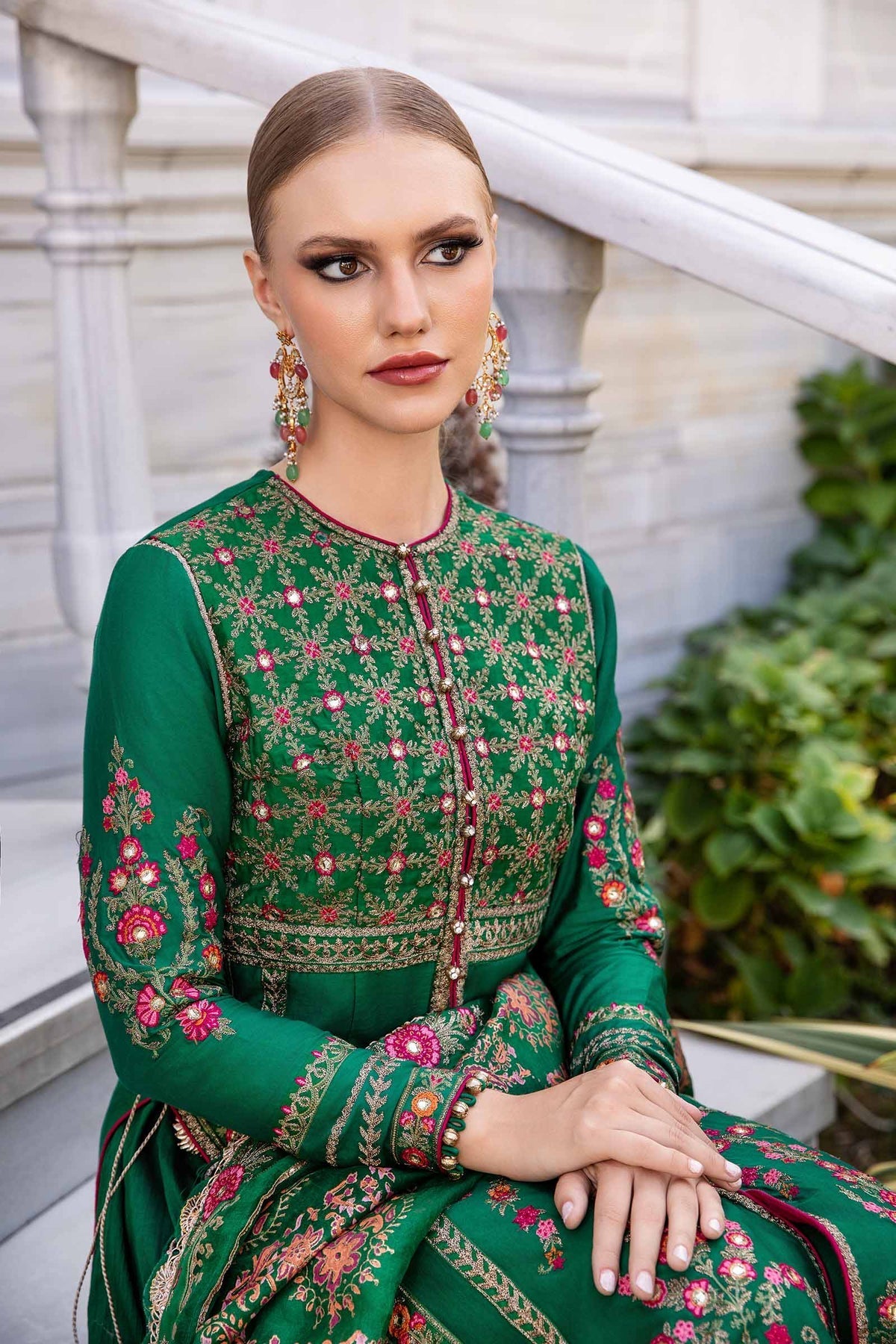 Unstitched Embroidered Cotton Satin Suit | CST-811 Maria B