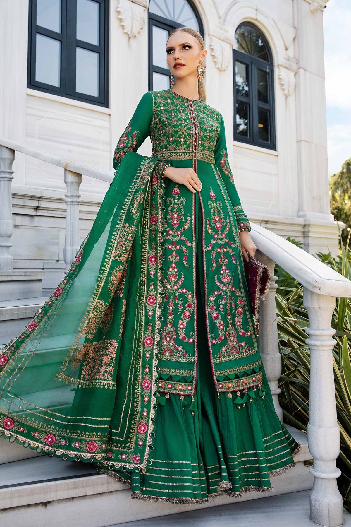 Unstitched Embroidered Cotton Satin Suit | CST-811 Maria B