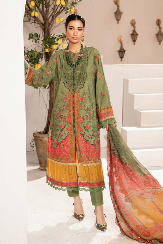 3 Piece Unstitched Printed Suit | MPT-2206-A Maria B