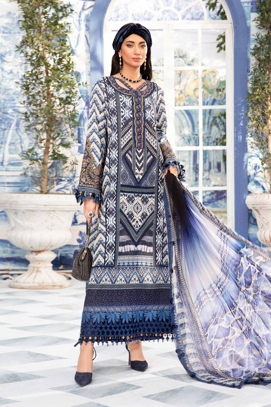 3 Piece Unstitched Printed Suit | MPT-2208-B Maria B