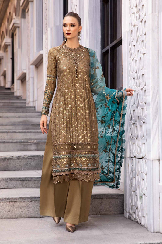 Unstitched Embroidered Cotton Satin Suit | CST-808 Maria B