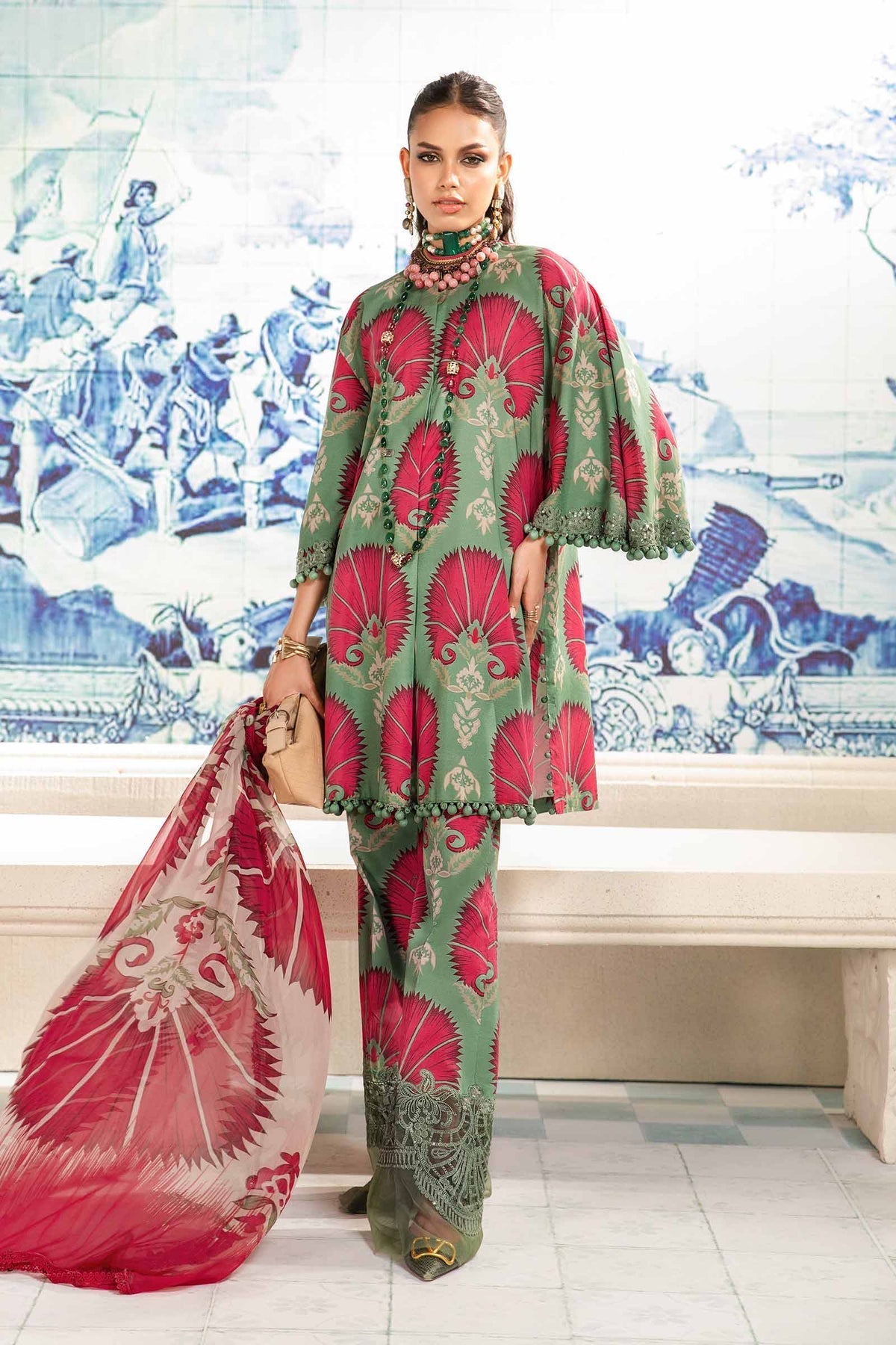 3 Piece Unstitched Printed Suit | MPT-2209-A Maria B