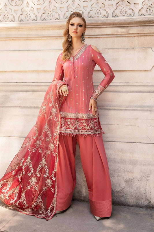 Unstitched Embroidered Cotton Satin Suit | CST-809 Maria B