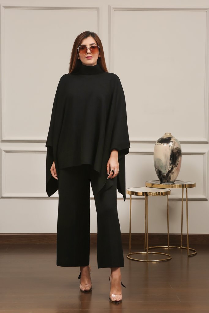 Lily Knitted Cape Black Separates