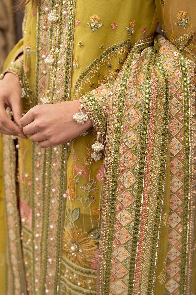 Buy Pakistani Mehndi Bridal Dresses Online | Bride Mayon Designer Dress